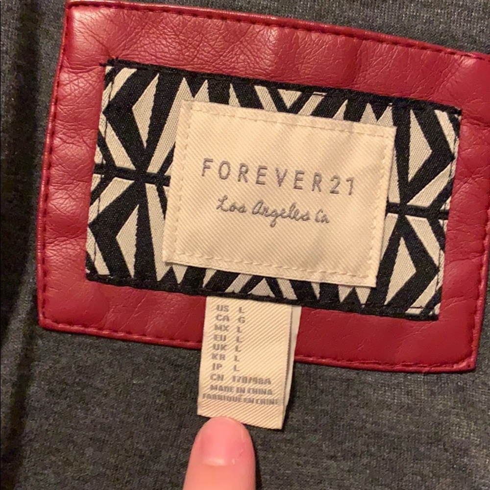 Hooded leather jacket from forever 21